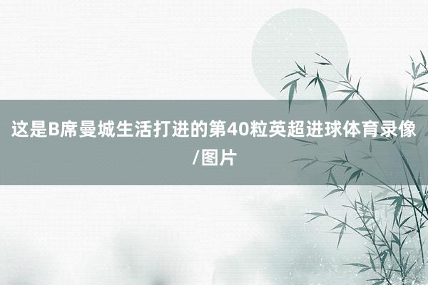 这是B席曼城生活打进的第40粒英超进球体育录像/图片