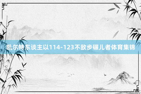 凯尔特东谈主以114-123不敌步碾儿者体育集锦