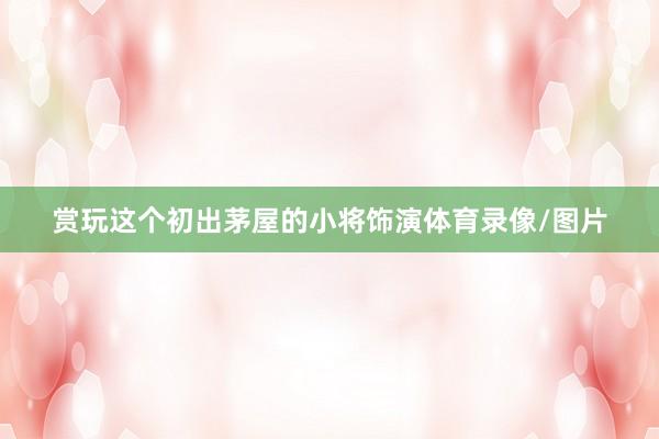 赏玩这个初出茅屋的小将饰演体育录像/图片